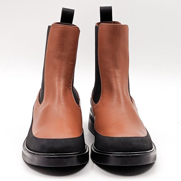 Frame Paris Women Le Holland Leather Rubber Brown Chelsea Boots 8US EUR 38.5 - Picture 7 of 12